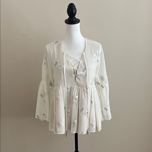 Show Me Your MuMu, Cream Floral Blouse - Picture 8 of 8